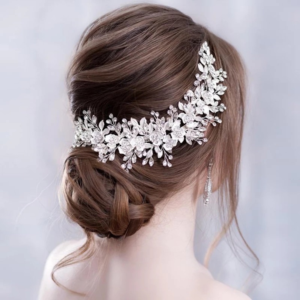Bridal Crystal flower and Rhinestone Headband